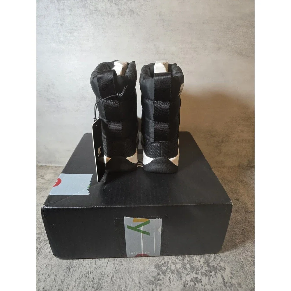 New Sorel Toddler Whitney II Strap Size 9 Waterproof Winter Boot Black & White